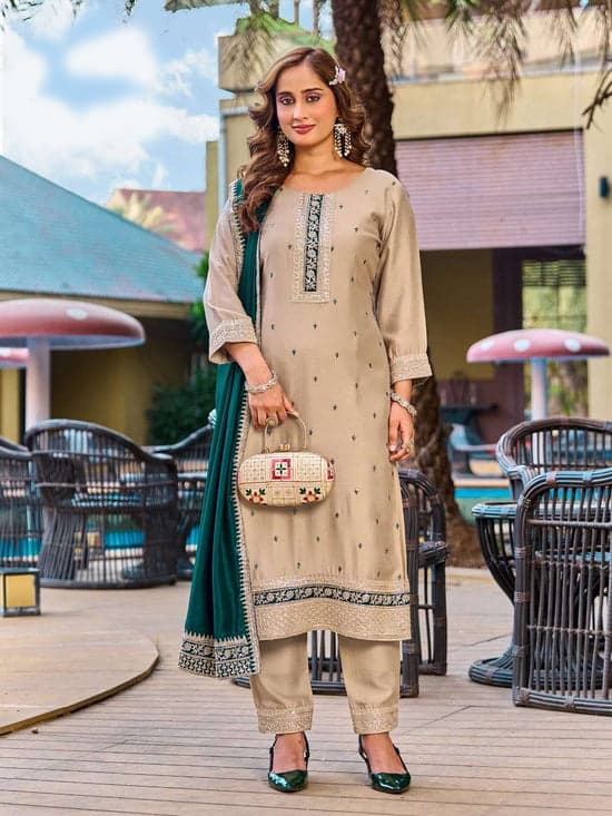 Vichitra Silk Salwar Suit Set