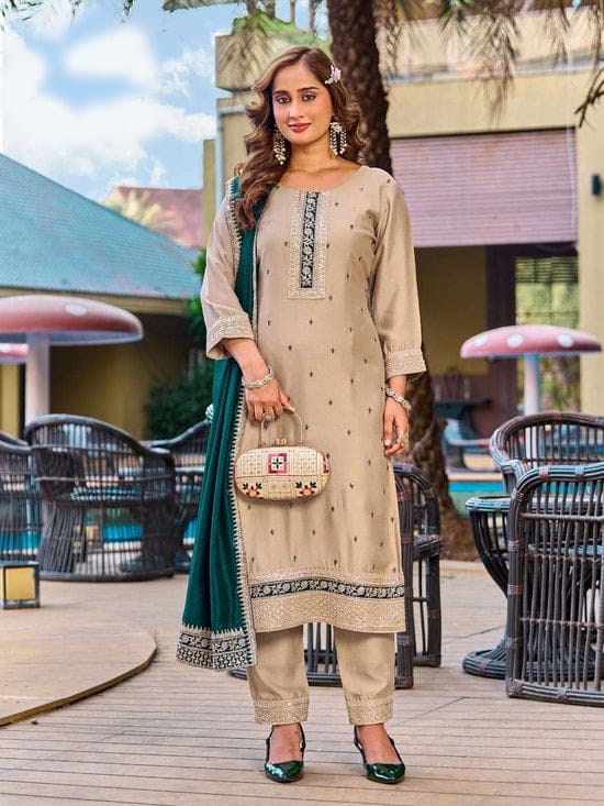 Vichitra Silk Salwar Suit Set - Image 1